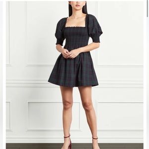 Hill House Athena Nap Dress Blackwatch Tartan Holiday Green Plaid Dress